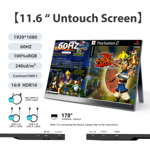 EXPOSE Portable Gaming Monitor for Laptop 16.1 Inches 144Hz laptop monitor extension 15.6 portable gaming monitor for pc