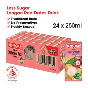 Marigold Longan Red Dates (Less Sweet) Packet Drink - Case