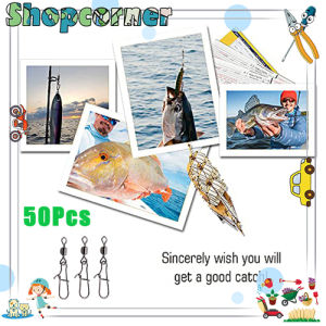 50Pcs 2/4/6/8 Swivel Interlock/Snap Rolling Fishing Connector/Konektor Memancing Snap Rolling