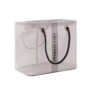 Travel Foldable Bath Mesh Bag Portable Shower Basket Hand Carry Bathroom Toiletry Pouch Beg Mandi 洗浴包