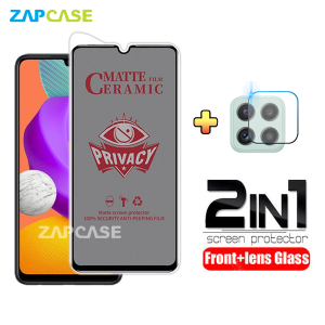 PAKET 2in1 Anti Gores Layar Privacy Samsung M22M32 Free Tempered Glass Camera Lens