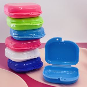 1pc High Quality Fake Teeth Oral Hygiene Supplies Organizer Case Dental Retainer Mouth Guard Denture Storage Plastic Box