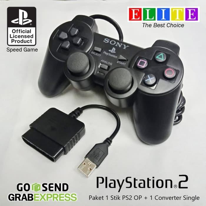 STIK PS2 TW JOY HITAM CONVERTER USB PC SINGLE-ANALOG GETAR-STICK PS2 ...