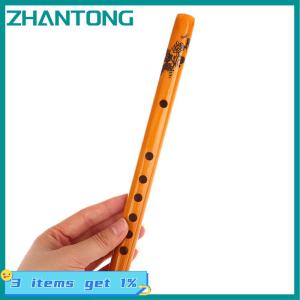 ZHANTONG ขลุ่ยไม้ไผ่6รูแบบจีนดั้งเดิม1ชิ้นขลุ่ยตั้งคลาริเน็ตนักเรียนเครื่องดนตรีขลุ่ยสีไม้สำหรับผู้เริ่มต้น