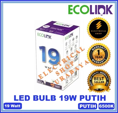 ECOLINK LAMPU LED BULB 4W 5W 6W 7W 8W 9W 10W 11W 12W 15W 19W 22W 25W 35W 45W 5 6 7 8 9 10 11 12 15 19 22 25 35 45 W WATT PUTIH (GARANSI 1 TAHUN - GROSIR) BY SIGNIFY INDONESIA LED CAPSULE GARANSI ORIGINAL