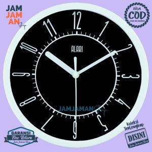 Jam Dinding Quartz Hiasan Rumah Minimalis BestSeller Alari AL1177 Murah Grey Lucu