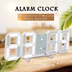 Jam Dinding Digital LED Meja 3D BR104 Alarm Clock Tempel Aesthetic Bentuk Angka Modern Minimalis