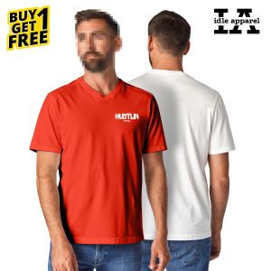 IDLE APPAREL- BUY 1 TAKE 1  (TSV) 2.2  WITH LOGO V-NECK T-SHIRT  FOR MEN - Mens vneck t-shirt / mens shirt / v neck t shirt / plain v-neck shirt / plain v neck t-shirt / fitted shirt / v neck tee shirt / plain v neck tees / classic v-neck shirt