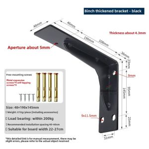 YOCKY Heavy Duty Tripod Shelf Brackets 6-18IN L Shaped Floating Shelf Brackets Shelves Support Thicken Partition Rack Wall Shelf Bookshelf