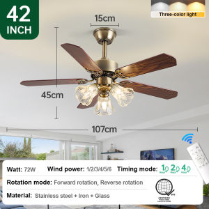 GOGEOUS Crystal ceiling fan with light remote control 3 colors Lights 6 speed wind Luxury ceiling fan with led light chandelier with fan 52inch ceilings fan mute ceiling lights with fan for living room dining bedroom corridor