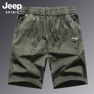 JEEP SPIRIT กางเกงขาสั้นเนื้อบางสำหรับผู้ชายกางเกงลำลองทรงตรงแห้งเร็วทรงหลวมกางเกงกีฬาเครื่องมือทันสมัยสำหรับผู้ชายสำหรับฤดูร้อน
