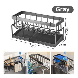 Kitchen Faucet Sink Drain Rack Sponge Holder With Drainer Bathroom Shampoo Soap Storage Shelf Toilet 厨房沥水架 抹布海绵置物架