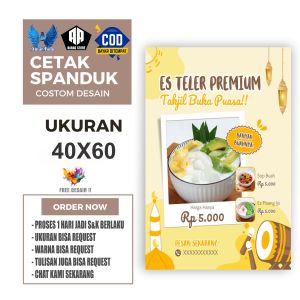 Cetak Spanduk Banner ES TELER TAKJIL BUKA PUASA Costom Desain
