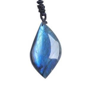 MIIQNUS Hình dạng hình học Labradorite tự nhiên Đá Thủ Công Tinh tế  dây chuyền pha lê Labradorite  dây chuyền ánh trăng Đánh bóng đá thô Đá tập luyện tự nhiên Trang trí nhà cửa