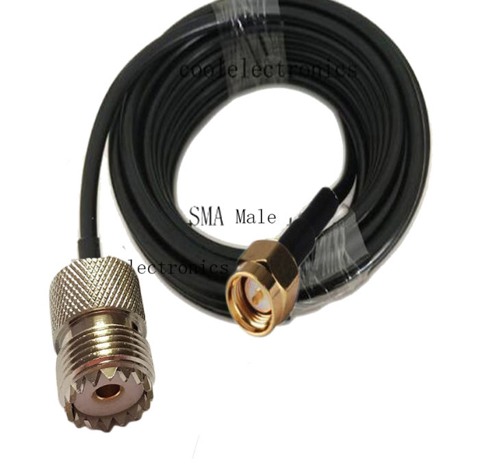 UHF Female SO239 to SMA Male Connector RG58 50-3 RF Coax Coaxial Wires ...