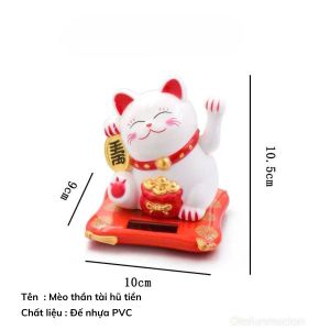 Mèo Thần Tài Mèo Sứ May Mắn Sử Dụng Năng Lượng Mặt Trời Thu Hút Tài Lộc