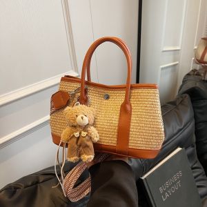 New Straw Bucket Bag | Spacious Beach Tote | Handheld and Crossbody Bag