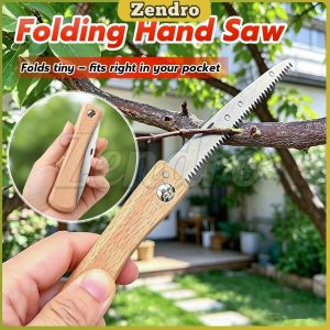 Zendro Folding Mini Hand Saw Portable Steel Saw Woodworking Garden Tree Cutting Fine Toothed Hand Tool