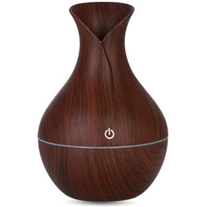 Humidifier Diffuser atomizer aromatherapy air humidifier for room vase wood grain LED ultrasonic