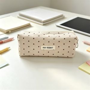 XIJIBAN In hình ngôi sao Hộp đựng bút chì Dung lượng lớn Di động Túi đựng bút chì Kawaii Túi đựng văn phòng phẩm Quà tặng