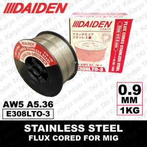 Kawat Las MIG Stainless Steel DAIDEN Flux Core Wire 1 Kg E308LT0-3 AWS A5.36 0.9 mm 1kg