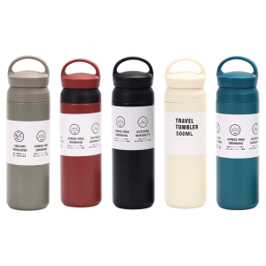 500ml Insulated Water Bottle With Handle Dishwasher Friendly Stainless Steel Cup for Travel Vacuum Insulation Mug