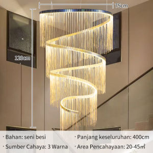 Lampu Gantung Kristal LED Elegan 72W Warna Netral untuk Ruang Tamu/Kamar Tidur/Bar Hotel