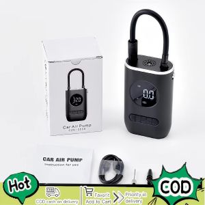 Electric Tire Inflator 12V – Rechargeable Portable Wireless LED Pressure Detection Fast Inflation for Car & Motorcycle
