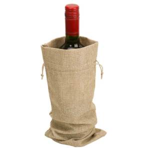 1 Piece Burlap Wine Bags 6x13.8 inches Jute Wine Bottle Bags approximately 6 inches wide by 13.8 inches long