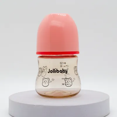 Jollibaby 120ml PPSU Newborn Baby Feeding Bottles Round Gloss Cap Small Wide Neck Milk Bottle