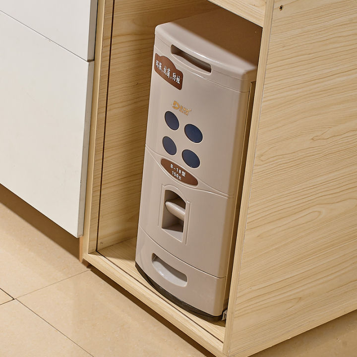 Rice cabinet 304 stainless steel pull-out kitchen cabinet rice storage ...