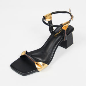 Sinsatree SSTS003 รองเท้าส้นสูงปลายตัด ตกแต่งด้วย แถบสีสอง