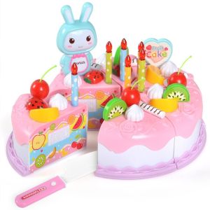 【BAYOEMS】Simulated DIY Cutting Birthday Cake Combination Toy Childrens Playset For Playing House Game