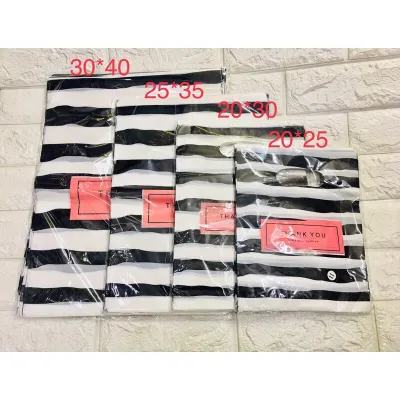 100pcs Thank You Stripe Printed Plastic Bags Plastic Wrapper Gift Idea Plastic Packaging Plastic Shopping Bag