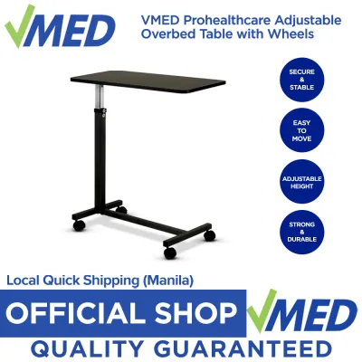 VMED Prohealthcare Adjustable Overbed Table w/ Wheels