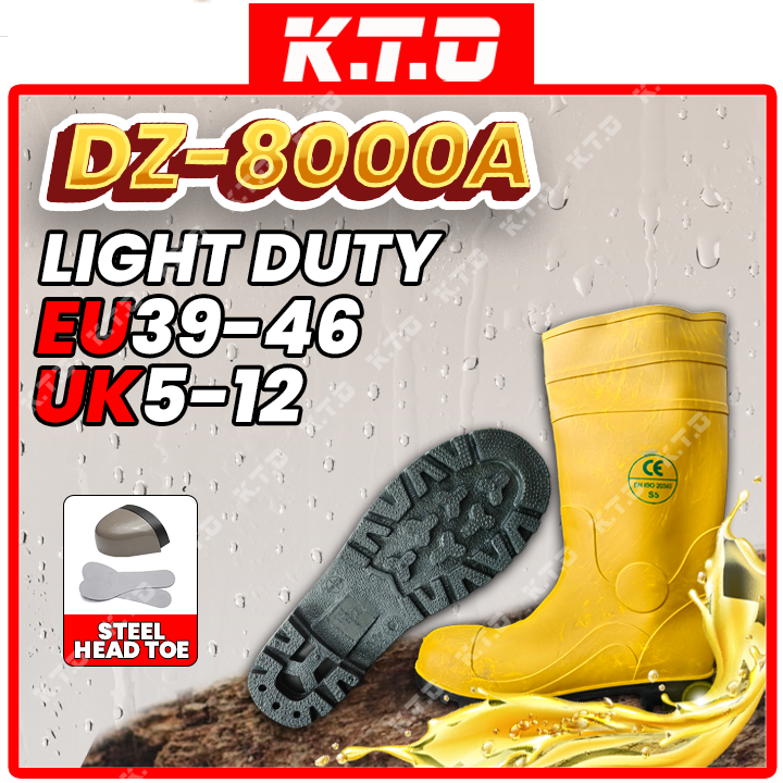 Safety Yellow Boot High Cut Midsole Steel Top Cap Nitrile PVC Oil ...
