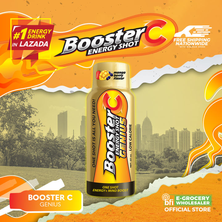 Loop Booster Shot BFI Booster C Energy Shot Genius Memory and Concentration Booster 60ml ...