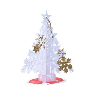3D Popup Christmas Greeting Cards Winter Snowflake Tree Cards with Envelope for 2024 New Year Thanksgiving Day Gift