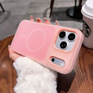 Matte Contrast Color 2IN1 Magne Case For iPhone 17 16 15 14 13 12 11 Pro Max Plus For Magsafe Wireless Charge Original Cover