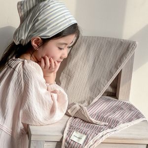 CLARON Kẻ sọc Khăn quàng cổ trẻ em Sọc tiếng Hàn Khăn quàng cổ Phong cách retro Ngọt ngào Khăn bandana hình tam giác Khăn quàng cổ