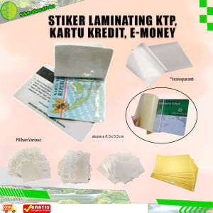 2 PCS Stiker Anti Gores Laminating KTP SIM Kartu Kredit Credit Card ATM Lem Praktis Bisa pasang sendiri