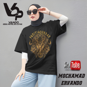 Baju Kaos Panitia Qurban Idul adha Lengan pendek Hitam Cotton Combed 30s 18