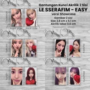Gantungan Kunci Akrilik LE SSERAFIM EASY - Merchandise KPOP Ganci Kotak Murah Keychain Korea Keyring Ssera Perfect Night