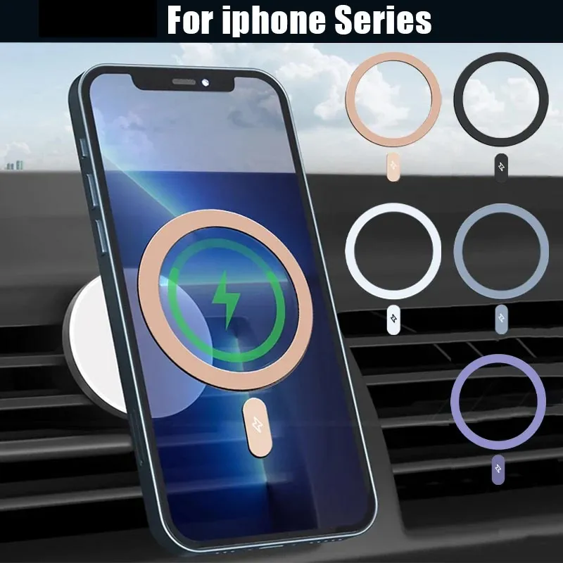 For MagSafe Metal Magnetic Ring Compatible with iPhone 14 13 12 Pro Max  Wireless Charging Magnet Sticker Car Holder Magnetic Ring