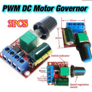 3PCS Mini 5A 90W PWM 12V DC Motor Speed Controller Module DC-DC 4.5V-35V Adjustable Speed Regulator Control Governor Switch