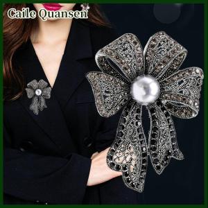 Caile เข็มกลัดติดโบว์ไข่มุกพลอยเทียมแนววินเทจสำหรับเสื้อผ้าผู้หญิงเสื้อโค้ทเครื่องประดับของขวัญสำหรับงานปาร์ตี้