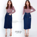 Rok Jeans Span Gamis - Ready 5 Model - Skirt Rok Jeans Pamela - Rok Span Midi Jeans - Rok Midi Denim Korea. 