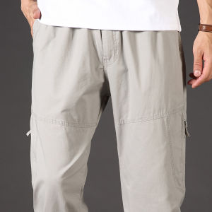 Spring Autumn Mens Cotton Work Pants Summer Trousers Loose Fit High Quality Fashion Casual Pants Plus Size Jogger 6XL Gym Wear