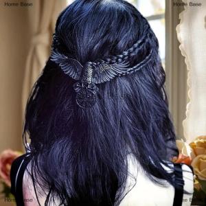 [COD] Home Base 1 2Pcs Halloween Vintage Crow Hair Clip Gothic Viking Witch Hairpin Cosplay Party Hair Accessories For Women Jewelry