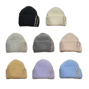 Elegant Rhinestones Embellished Hat Fashion Women Winter Hat Warm Walking Hat for Fall and Winter